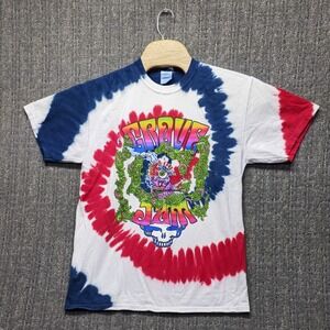Grove Jam 2021 Tie Dye Shirt Men M Grateful Dead Style Skull Uncle Sam Festival
